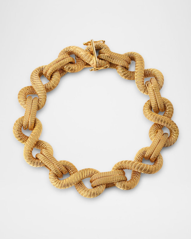 Estate 18K Yellow Gold Wire Mesh Like Bracelet